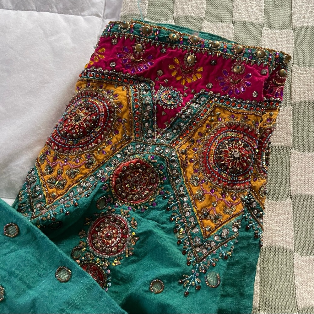 Vintage embellished pants with drawstring - Picture 5 of 7